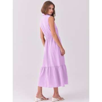 ANRABESS Summer Shirt Dress with Pockets for Women