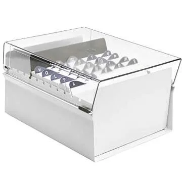 Acrimet 5 X 8 Card File Holder Organizer Box Metal Base Heavy Duty (AZ Index Cards and Divider Inclu...