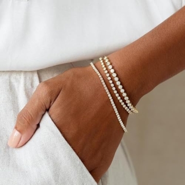 14K Gold Tennis Bracelet with Sparkling Zirconia