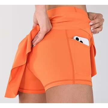 ODODOS Women's Tennis Skirts with Pockets Crossover High Waist Built-in Shorts Athletic Golf Skorts,...