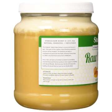 Stakich Raw Honey - Pure, Unprocessed, Unheated, Kosher - 5 Pound (80 Ounce)