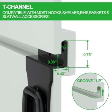 RELIANCER PVC Slat Wall Panels,4ft by 2ft (8 sqft) Garage Wall Organizer Storage System,Interlocking Slatwall Paneling Sheets,Workshop Slatwall Shelves Tools Organization,Wall Mounted Storage Rack