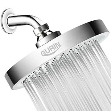 GURIN Shower Head High Pressure Rain, Luxury Bathroom Showerhead with Chrome Plated Finish, Adjustab...