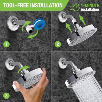 GURIN High Pressure Rain Shower Head for Luxurious Showers