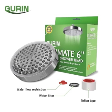 GURIN High Pressure Rain Shower Head for Luxurious Showers