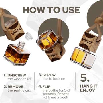 Vilicci Car Air Freshener | Luxurious Auto Perfume | Premium Hanging Air Freshener | Long Lasting Fragrance for Auto and Home | 1 Bottle of Car Scent (1 Count (Pack of 1), Tobacco Vanilla)