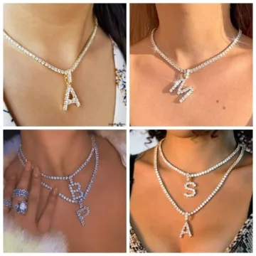 Diamond Initial Necklace for Women - Bling Empire Style