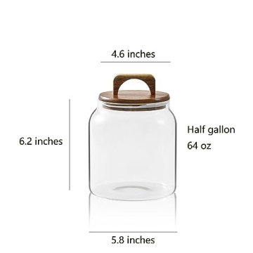 Sweejar Half-Gallon Glass Storage Jars for Home Organization