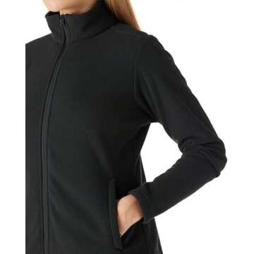 Outdoor Ventures Women's Lightweight Warm Zip Up Long-Sleeve Soft Polar Fleece Jacket for Fall Winter