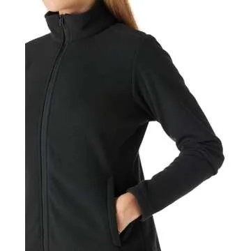 Outdoor Ventures Women's Lightweight Warm Zip Up Long-Sleeve Soft Polar Fleece Jacket for Fall Winter