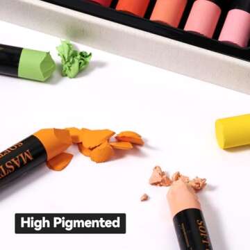 LIGHTWISH Professional Oil Pastels, 48 Vibrant Colors Plus 4 White, Set of 52, Creamy and Pigmented Artist Soft Oil Pastels for Blending, Layering & Shading