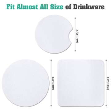 Sublimation Blank Cup Coasters Bulk Square Blank Cup Mat Rubber for Sublimation Transfer Heat Press Printing DIY Crafts 3.93 x 3.93 Inch (50 Pieces)