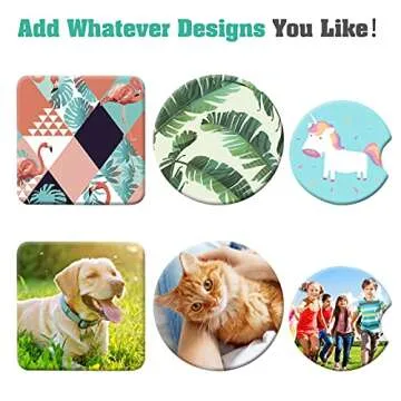 Sublimation Blank Cup Coasters Bulk Square Blank Cup Mat Rubber for Sublimation Transfer Heat Press Printing DIY Crafts 3.93 x 3.93 Inch (50 Pieces)