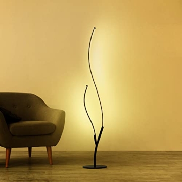 Vibrant RGBW Modern Spiral Floor Lamp with Remote Control