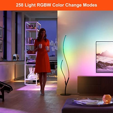 Vibrant RGBW Modern Spiral Floor Lamp with Remote Control