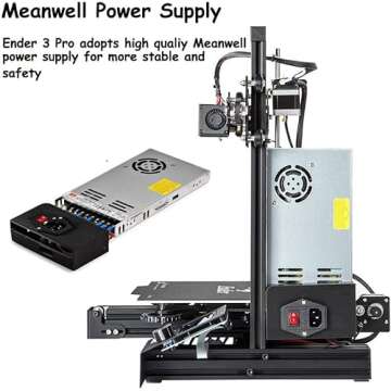 Official 3D Printer Ender 3 Pro with 32bits Mainboard Build Surface Plate and UL Certified Power Supply 200g Filament, Bundles with Upgrade Tempered Glass Bed and Metal Extruder