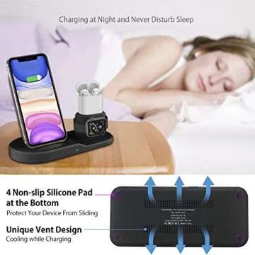 Wireless Charger,3 in 1 Wireless Charging Station for iPhone/iWatch/Airpods,Qi Fast Charging Stand/Dock for Apple Watch 7/6/SE/5/4/3/2,iPhone 13/12/11/Pro/Max/XSMax/XR/XS/X/8,Airpods Pro/2 (White)
