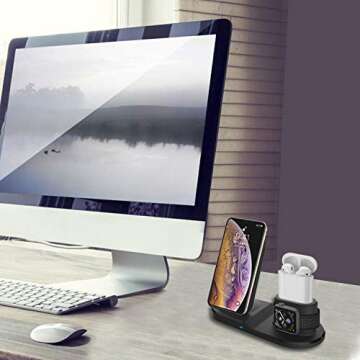 Wireless Charger,3 in 1 Wireless Charging Station for iPhone/iWatch/Airpods,Qi Fast Charging Stand/Dock for Apple Watch 7/6/SE/5/4/3/2,iPhone 13/12/11/Pro/Max/XSMax/XR/XS/X/8,Airpods Pro/2 (White)