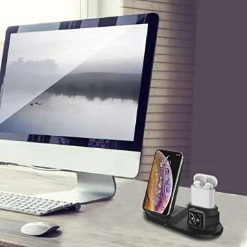 Wireless Charger,3 in 1 Wireless Charging Station for iPhone/iWatch/Airpods,Qi Fast Charging Stand/Dock for Apple Watch 7/6/SE/5/4/3/2,iPhone 13/12/11/Pro/Max/XSMax/XR/XS/X/8,Airpods Pro/2 (White)