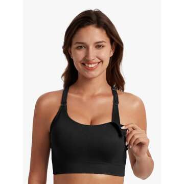Angelhood Nursing Bras: Seamless Support for Pregnancy & Nursing Black