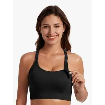 Angelhood Nursing Bras: Seamless Support for Pregnancy & Nursing Black