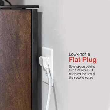 GE 3-Outlet Power Strip with 8 Ft Braided Cord