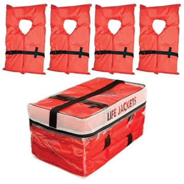 Kent Clear Storage Bag with 4 Type II Life Jackets