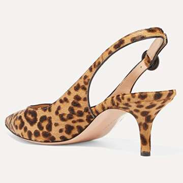 Divanne Slingback Pumps, Women's Pointed Toe Low Heel Sandals Slingback Strap Kitten Heel Pumps Even...