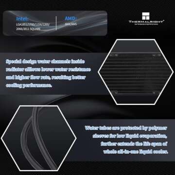 Thermalright Frozen Infinity 360 Black Liquid CPU Cooler,Triple PWM Fans with 2000RPM,Desktop CPU Aio Cooler,for AM4/AM5&Intel LGA1150/1151/1200/2011/1700/1851,Infinity Mirror PC CPU Water Cooler