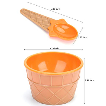 Lawei Colorful Ice Cream Bowl Set with Spoons - 24 Pack
