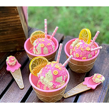 Lawei Colorful Ice Cream Bowl Set with Spoons - 24 Pack