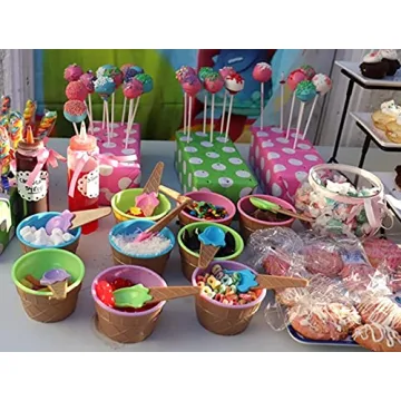 Lawei Colorful Ice Cream Bowl Set with Spoons - 24 Pack