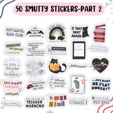 TriluckyDeco Smutty Book Stickers for Kindle Adult,Bookish Smut Reading Booktok Dark Romance Case Journal Water Bottle Sticker Spicy Lover Gift Funny Aesthetic Pink Laptop Phone Decal Deco 50PCS