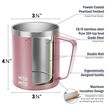 WETOWETO Insulated Coffee Mug - Stylish & Functional