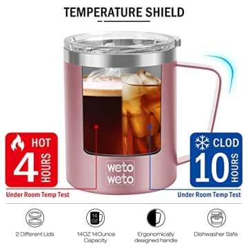 WETOWETO Insulated Coffee Mug - Stylish & Functional