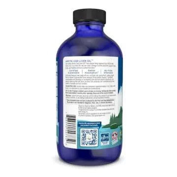 Nordic Naturals Arctic Cod Liver Oil, Orange - 8 oz - 1060 mg Total Omega-3s with EPA & DHA - Heart & Brain Health, Healthy Immunity, Overall Wellness - Non-GMO - 48 Servings