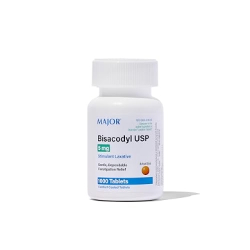 Major Bisacodyl 5 mg - Comfort Coated Stimulant Laxative for Gentle, Dependable, Constipation Relief...