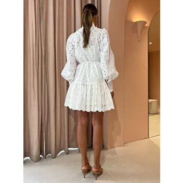 Aoxwomens Trendy Midi Dress with Adjustable Waist for Women