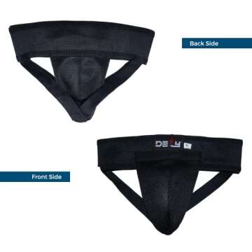DEFY All Sports Men Groin Guards MMA Boxing Protector Martial Art Kick Boxing Muay Thai Cricket (Bla...