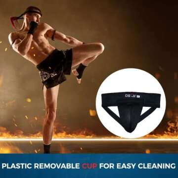 DEFY Men Groin Guard for Boxing MMA Martial Arts Protection