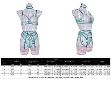 HHX Women Lingerie Sexy Teddy One-Piece Lace Babydoll Fishnet BabyDoll Bodysuit Nightie (S, Q00829J) Green