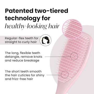 Tangle Teezer Ultimate Detangler Hairbrush Duo - Pink, Travel Ready, All Hair Types