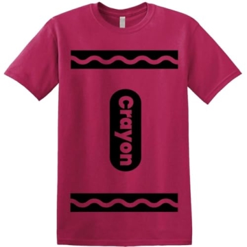 Funny Crayon T-Shirt Halloween Costume for Adults - Cool Graphic Tee