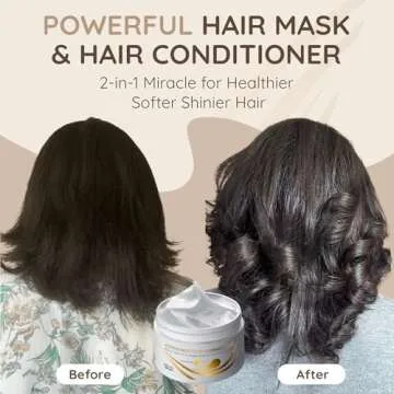 Vitamins Keratin Hair Mask Deep Conditioner - Biotin Collagen Protein & Castor Oil Repair for Dry Da...