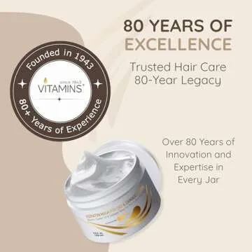 Vitamins Keratin Hair Mask Deep Conditioner - Biotin Collagen Protein & Castor Oil Repair for Dry Damaged or Color Treated Hair - Conditioning Treatment for Curly or Straight Thin Fine Locks