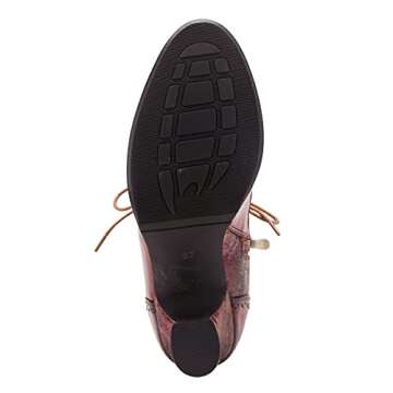 Spring Step L’Artiste Bewitch-Floral Booties for Women - Ankle Boots with Lace-Up and Zipper Closure - Comforble Boot for Women - Brown Multi EU 41 / US 9.5-10