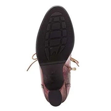 Spring Step L’Artiste Bewitch-Floral Booties for Women - Ankle Boots with Lace-Up and Zipper Closure - Comforble Boot for Women - Brown Multi EU 41 / US 9.5-10