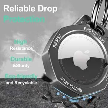 Tieuwant AirTag Holder Case with Keychain - Durable Design