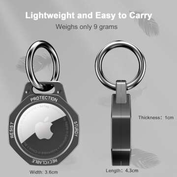 Tieuwant AirTag Holder Case with Keychain - Durable Design