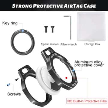 Tieuwant AirTag Holder Case with Keychain - Durable Design